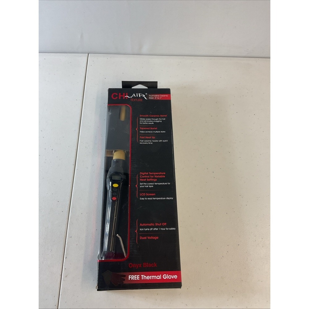 New Open Box CHI Air Texture Tourmaline Ceramic Styler Curling Iron 1/2"‎ - 1"